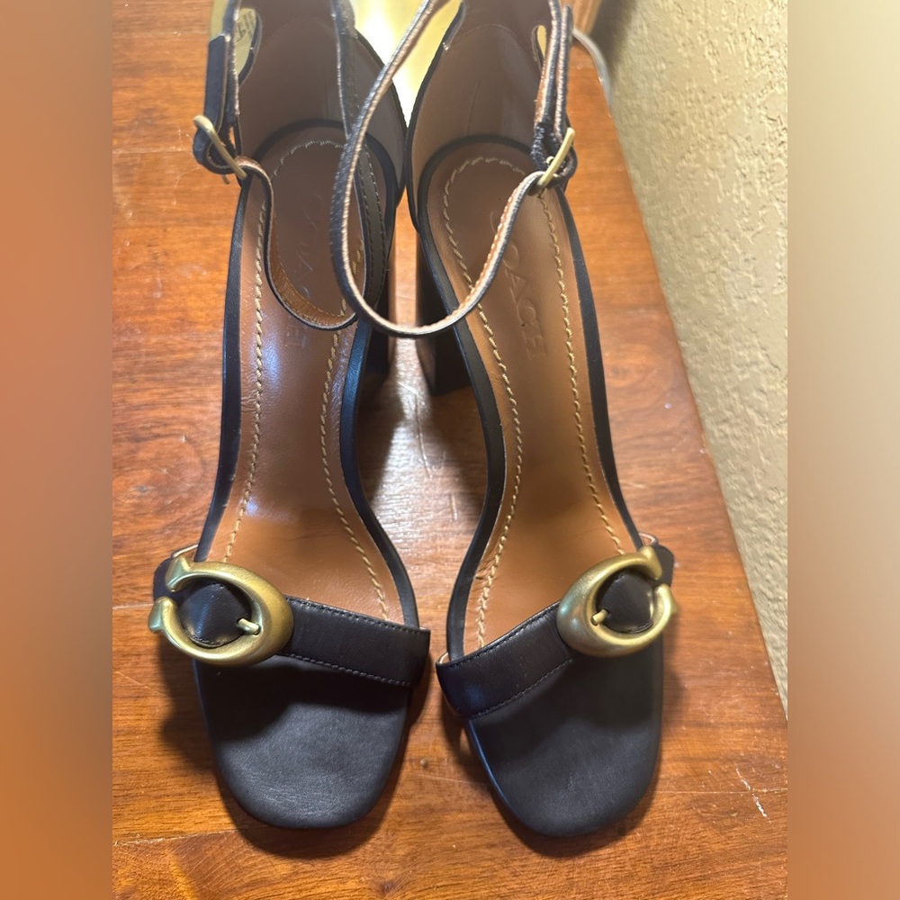 Coach open toe heels